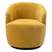 Zarta Swivel Accent Armchair Barrel Chair - Yellow Chenille - Black Metal Ring - CAB2807