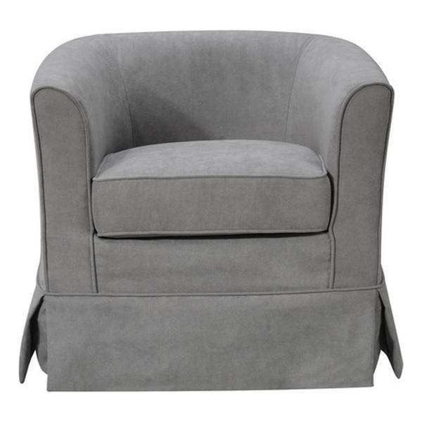 Rado 28" Steel Gray Woven Fabric Swivel Barrel Chair 