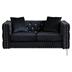 Mystic 59" Loveseat - Black Velvet - Silver Nailhead Trimmed and Chrome-Plated Legs