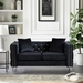 Mystic 59" Loveseat - Black Velvet - Silver Nailhead Trimmed and Chrome-Plated Legs - CAB2816