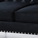 Mystic 59" Loveseat - Black Velvet - Silver Nailhead Trimmed and Chrome-Plated Legs - CAB2816