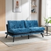 Eastonview 71" Convertible Sofa Bed - Blue Chenille - Metal Legs - CAB2822