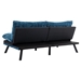 Eastonview 71" Convertible Sofa Bed - Blue Chenille - Metal Legs - CAB2822