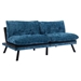 Eastonview 71" Convertible Sofa Bed - Blue Chenille - Metal Legs - CAB2822