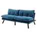 Eastonview 71" Convertible Sofa Bed - Blue Chenille - Metal Legs - CAB2822