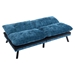 Eastonview 71" Convertible Sofa Bed - Blue Chenille - Metal Legs - CAB2822