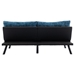 Eastonview 71" Convertible Sofa Bed - Blue Chenille - Metal Legs - CAB2822