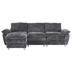 Glenridge 101 Modern Deep 3 Seater Sofa with Ottoman - Dark Grey Polyester