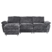 Glenridge 101 Modern Deep 3 Seater Sofa with Ottoman - Dark Grey Polyester - CAB2826