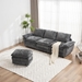 Glenridge 101 Modern Deep 3 Seater Sofa with Ottoman - Dark Grey Polyester - CAB2826