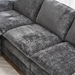 Glenridge 101 Modern Deep 3 Seater Sofa with Ottoman - Dark Grey Polyester - CAB2826