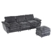 Glenridge 101 Modern Deep 3 Seater Sofa with Ottoman - Dark Grey Polyester - CAB2826