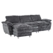 Glenridge 101 Modern Deep 3 Seater Sofa with Ottoman - Dark Grey Polyester - CAB2826