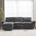 Glenridge 101 Modern Deep 3 Seater Sofa with Ottoman - Dark Grey Polyester - CAB2826