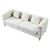 Luminari 81" Sectional Sofa - 3 Seater Reversible - Ivory Teddy - Streamline Modern Design