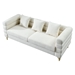 Luminari 81" Sectional Sofa - 3 Seater Reversible - Ivory Teddy - Streamline Modern Design - CAB2829