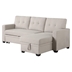 Cascadia 82" Upholstered Pull out Sectional Sofa with Chaise - Beige Linen