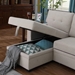 Cascadia 82" Upholstered Pull out Sectional Sofa with Chaise - Beige Linen - CAB2833