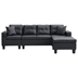 Kairosphere 96" Sectional Sofa Set for Living Room with L Shape Chaise Lounge - Cup Holder - Left or Right Hand Chaise - Modern 4 Seat - Black