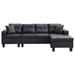 Kairosphere 96" Sectional Sofa Set for Living Room with L Shape Chaise Lounge - Cup Holder - Left or Right Hand Chaise - Modern 4 Seat - Black - CAB2842