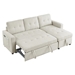 Auroridge 78" Sleeper Sofa Bed - Reversible Sectional with Storage Chaise and Side Storage Bag - Beige - CAB2848