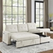 Auroridge 78" Sleeper Sofa Bed - Reversible Sectional with Storage Chaise and Side Storage Bag - Beige - CAB2848