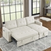 Auroridge 78" Sleeper Sofa Bed - Reversible Sectional with Storage Chaise and Side Storage Bag - Beige - CAB2848