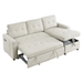 Auroridge 78" Sleeper Sofa Bed - Reversible Sectional with Storage Chaise and Side Storage Bag - Beige - CAB2848