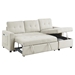 Auroridge 78" Sleeper Sofa Bed - Reversible Sectional with Storage Chaise and Side Storage Bag - Beige - CAB2848