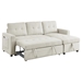 Auroridge 78" Sleeper Sofa Bed - Reversible Sectional with Storage Chaise and Side Storage Bag - Beige - CAB2848