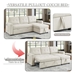 Auroridge 78" Sleeper Sofa Bed - Reversible Sectional with Storage Chaise and Side Storage Bag - Beige - CAB2848