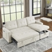 Auroridge 78" Sleeper Sofa Bed - Reversible Sectional with Storage Chaise and Side Storage Bag - Beige - CAB2848