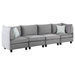 Thunder Bay 120" Gray Velvet 4-Piece Sofa - 2 Corner Chairs and 2 Armless Chairs - CAB2853