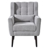 Tallulah Accent Chair - Gray Chenille - Light Brown Wood Legs