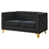 Velurian 58" Loveseat - Black Velvet - Solid Wood Frame