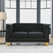 Velurian 58" Loveseat - Black Velvet - Solid Wood Frame - CAB2858