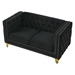 Velurian 58" Loveseat - Black Velvet - Solid Wood Frame - CAB2858