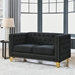 Velurian 58" Loveseat - Black Velvet - Solid Wood Frame - CAB2858