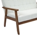 Briarbour 44" Loveseat - Beige Linen Fabric - Brown Rubber Wood Legs - CAB2863