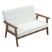 Briarbour 44" Loveseat - Beige Linen Fabric - Brown Rubber Wood Legs - CAB2863