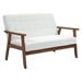 Briarbour 44" Loveseat - Beige Linen Fabric - Brown Rubber Wood Legs - CAB2863