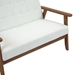 Briarbour 44" Loveseat - Beige Linen Fabric - Brown Rubber Wood Legs - CAB2863