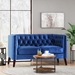 Vedette Loveseat - Navy Blue Velvet - Birch Wood Legs - CAB2870