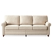 Harbour 82" Sofa with Storage - Beige Fabric - Brown Finish Legs - CAB2872