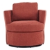 Vista Point Swivel Accent Chair - Brick Red Polyester - Black Iron Legs