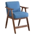 Brixham 26" Counter Height Chair - Blue Fabric Upholstery - Wooden Frame