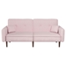 Bloomstead Convertible Sofa Bed - Velvet Pink - Wood Legs - CAB2880