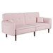 Bloomstead Convertible Sofa Bed - Velvet Pink - Wood Legs - CAB2880