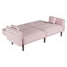 Bloomstead Convertible Sofa Bed - Velvet Pink - Wood Legs - CAB2880