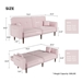 Bloomstead Convertible Sofa Bed - Velvet Pink - Wood Legs - CAB2880